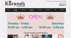 Desktop Screenshot of koronasformalwear.com